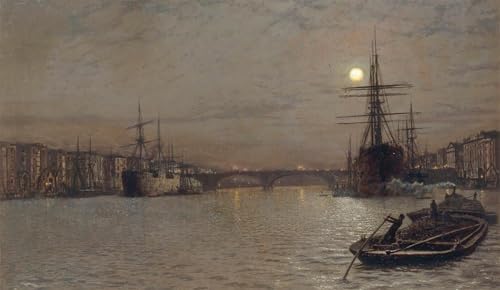 ARTXLXXBN Berühmte Gemälde Leinwand Drucke Porträts Wandkunst Der pool und die london bridge bei nacht von grimshaw Leinwand Ölgemälde für Wanddekoration 60x90cm von ARTXLXXBN