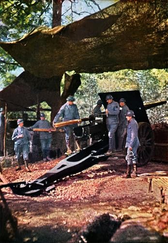 ARTXLXXBN Berühmte Gemälde Leinwand Drucke Porträts Wandkunst eine französische Batterie schwerer Geschütze unter Tarnnetzen im Wald von Verdun von Jules Gervais für Wanddekoration 60x90cm von ARTXLXXBN