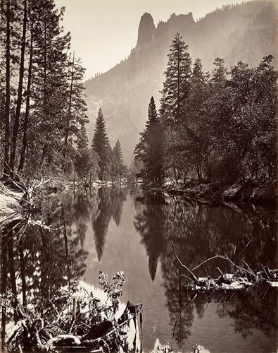 ARTXLXXBN Berühmte Gemälde Mode Leinwand-Malerei Bilder Wandgemälde Spiegelansicht des Sentinel Rock von Carleton E. Watkins. Poster Wandbilder für Office Home Decor 60x90cm von ARTXLXXBN