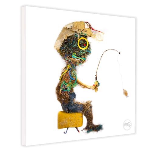 ARTY Acrylglas & Leinwand Bilder aus der Serie: Waquas | jedes Bild eine Spende | Wandbilder Wohnzimmer Leinwandbild Poster & Kunstdrucke Deko (Leinwand | ohne Rahmen, 20 x 20 cm, Fisherman Fred) von ARTY