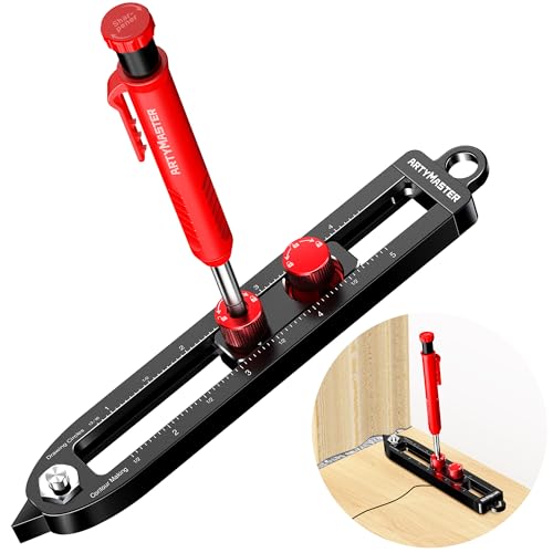 ARTYMASTER Multifunktionales Anreißwerkzeug, DIY-Holzbearbeitung, Anreißer, Linienmacher, tragbare Aluminiumlegierung, Kompass, Anreißwerkzeug, Zoll-Kreismarkierungslehre, ARTYMASTER Multifunktionales Anreißwerkzeug, DIY-Holzbearbeitung, Anreißer, Linienmacher, tragbare Aluminiumlegierung, Kompass, Anreißwerkzeug, Zoll-Kreismarkierungslehre, von ARTYMASTER