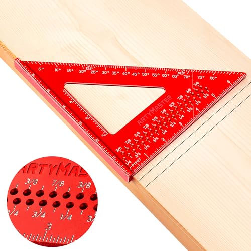 ArtyMaster 17,8 cm Tischlerwinkel, 1/16 Zoll Präzisionsloch, Anreißwinkel, 0–90 ° Aluminiumlegierung, Sparrenwinkel, Holzbearbeitungswinkel und Tischlerbleistifte, 12 Nachfüllminen AM13D ArtyMaster 17,8 cm Tischlerwinkel, 1/16 Zoll Präzisionsloch, Anreißwinkel, 0–90 ° Aluminiumlegierung, Sparrenwinkel, Holzbearbeitungswinkel und Tischlerbleistifte, 12 Nachfüllminen AM13D von ARTYMASTER