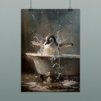 Adorable Penguin Poster I Wall Art For Bathroom, Bath Decor, Gifts Animal Lovers, Fun Print, Bathroom Art von ARTbyCOLIBRIS