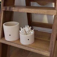 Rundes Duo Organizer Set Mit Herz in Groß Und Klein | Aufbewahrung Bad Zahnputzbecher Badezimmerablage Schreibtischorganizer Deko von ARTiCELS