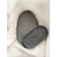 Verschiedene Tabletts Und Platten "Anthrazit" | Tablett Grau Schmuckschale Ablage Für Ringe Aufbewahrung Schmuck Graue Schale von ARTiCELS