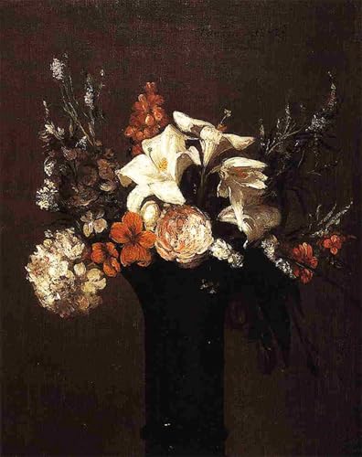ARToPHIIU Berühmte Gemälde Abstrakte Leinwand Kunst Vintage Wandbild Blumen Von Henry Fantin-latour Leinwand Wandbilder für Schlafzimmer Home Decor 60x90cm von ARToPHIIU