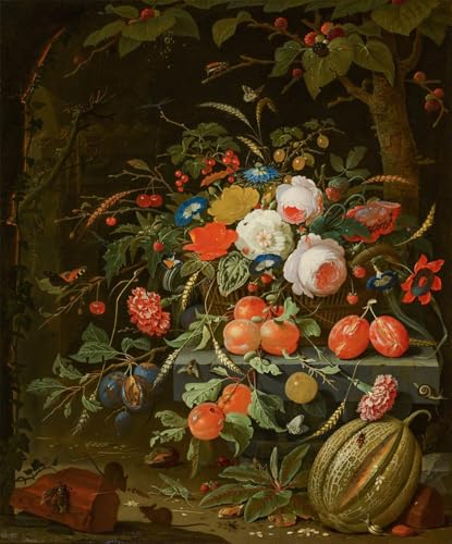 ARToPHIIU Berühmte Gemälde Abstrakte Leinwand Kunst Vintage Wandbild Blumen und Früchte von Abraham Mignon Leinwand Wandbilder für Schlafzimmer Home Decor 60x90cm ARToPHIIU Berühmte Gemälde Abstrakte Leinwand Kunst Vintage Wandbild Blumen und Früchte von Abraham Mignon Leinwand Wandbilder für Schlafzimmer Home Decor 60x90cm von ARToPHIIU