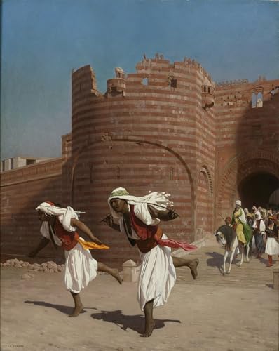 ARToPHIIU Berühmte Gemälde Abstrakte Leinwand Kunst Vintage Wandbild Die Läufer des Pascha von Jean Leon Gerome Leinwand Wandbilder für Schlafzimmer Home Decor 60x90cm von ARToPHIIU