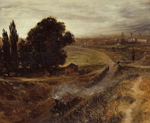 ARToPHIIU Berühmte Gemälde Abstrakte Leinwand Kunst Vintage Wandbild Die berlin-potsdamer Eisenbahn von adolph von menzel Leinwand Wandbilder für Schlafzimmer Home Decor 60x90cm von ARToPHIIU