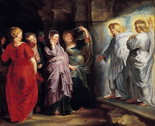 ARToPHIIU Berühmte Gemälde Abstrakte Leinwand Kunst Vintage Wandbild Die heiligen Frauen am Grab von Peter Paul Rubens Leinwand Wandbilder für Schlafzimmer Home Decor 60x90cm von ARToPHIIU