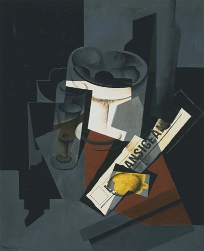 ARToPHIIU Berühmte Gemälde Abstrakte Leinwand Kunst Vintage Wandbild Stillleben mit zeitung von juan gris Leinwand Wandbilder für Schlafzimmer Home Decor 60x90cm von ARToPHIIU
