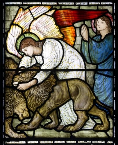 ARToPHIIU Kunstdruck Leinwand Leinwand Wand Kunst Malerei Wandkunst Daniel in der Löwengrube von Edward Burne Jones Grafti Leinwanddruck für Wanddekoration 60x90cm von ARToPHIIU