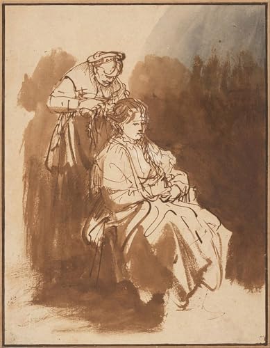 ARToPHIIU Kunstdruck Leinwand Leinwand Wand Kunst Malerei Wandkunst Eine junge Frau mit geflochtenem Haar von Rembrandt Van Rijn Grafti Leinwanddruck für Wanddekoration 60x90cm von ARToPHIIU