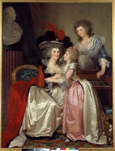 ARToPHIIU Kunstdruck Leinwand Leinwand Wand Kunst Malerei Wandkunst Familienporträt Familie des Adels eine Mutter-Tochter und nächstes Gemälde von Jean Laurent Mosnier für Wanddekoration 60x90cm von ARToPHIIU