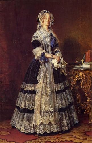 ARToPHIIU Kunstdruck Leinwand Leinwand Wand Kunst Malerei Wandkunst Königin Victoriaese Von Xavierese Winterhalter Grafti Leinwanddruck für Wanddekoration 60x90cm von ARToPHIIU