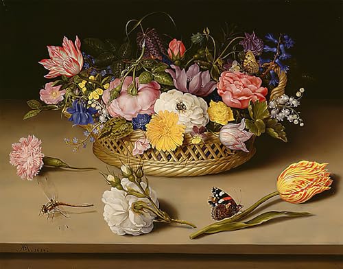 ARToPHIIU Kunstdruck Leinwand Leinwand Wand Kunst Malerei Wandkunst Stillleben mit Blumen von Ambrosius dem Älteren Bosschaert Grafti Leinwanddruck für Wanddekoration 60x90cm ARToPHIIU Kunstdruck Leinwand Leinwand Wand Kunst Malerei Wandkunst Stillleben mit Blumen von Ambrosius dem Älteren Bosschaert Grafti Leinwanddruck für Wanddekoration 60x90cm von ARToPHIIU