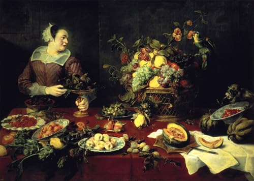 ARToPHIIU Kunstdruck Leinwand Leinwand Wand Kunst Malerei Wandkunst die Obstschale von Frans Snyders oder Snijders Grafti Leinwanddruck für Wanddekoration 60x90cm ARToPHIIU Kunstdruck Leinwand Leinwand Wand Kunst Malerei Wandkunst die Obstschale von Frans Snyders oder Snijders Grafti Leinwanddruck für Wanddekoration 60x90cm von ARToPHIIU