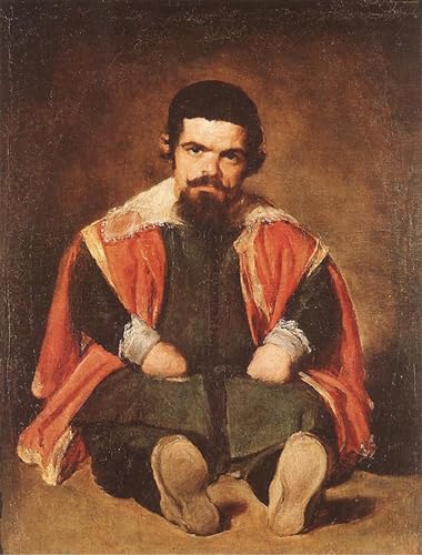 ARToPHIIU Modern Wandbilder Poster Wandbilder Leinwand Bilder Druck Der zwerg morra von diego Rodriguez de velazquez Leinwand Ölgemälde für Office Home Decor 60x90cm von ARToPHIIU
