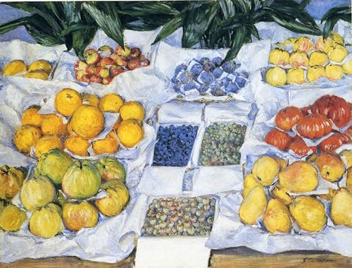 ARToPHIIU Modern Wandbilder Poster Wandbilder Leinwand Bilder Druck Obst auf einem ständer von gustave caillebotte Leinwand Ölgemälde für Office Home Decor 60x90cm von ARToPHIIU
