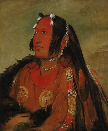 ARToPHIIU Modern Wandbilder Poster Wandbilder Leinwand Bilder Druck ein Distinguished Young Warriories von George Catlin Leinwand Ölgemälde für Office Home Decor 60x90cm von ARToPHIIU