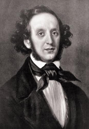 ARToPHIIU Vintage Leinwand Wandkunst Wandbilder Drucke Poster Grafti Leinwanddruck Felix Mendelssohn von Eduard Magnus Leinwand Druck Malerei für Wohnzimmerdekoration 60x90cm von ARToPHIIU