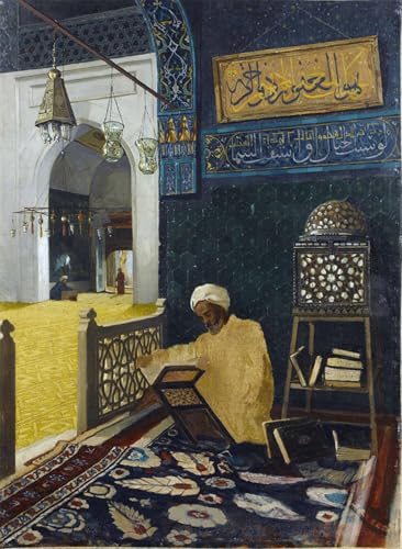 ARToPHIIU Vintage Leinwand Wandkunst Wandbilder Drucke Poster Grafti Leinwanddruck Gemälde Rezitieren der heiligen Schriften“ von Osman Hamdi Bey für Wohnzimmerdekoration 60x90cm von ARToPHIIU