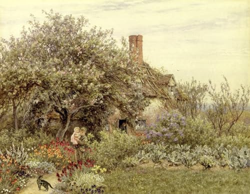 ARToPHIIU Vintage Leinwand Wandkunst Wandbilder Drucke Poster Grafti Leinwanddruck In der Nähe von Hambledon von Helen Allingham Leinwand Druck Malerei für Wohnzimmerdekoration 60x90cm von ARToPHIIU