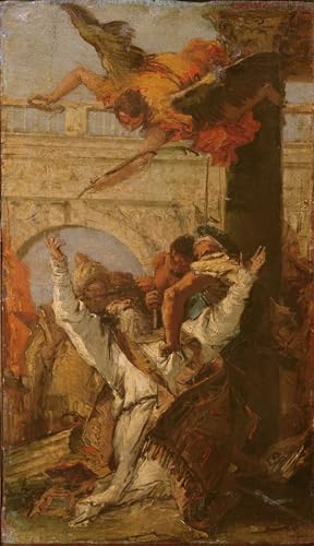 ARToPHIIU Vintage Leinwand Wandkunst Wandbilder Drucke Poster Grafti Leinwanddruck Martyrium des Heiligen Johannes Bischof von Bergamo von Battista für Wohnzimmerdekoration 60x90cm von ARToPHIIU