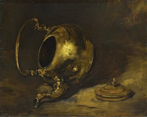 ARToPHIIU Vintage Leinwand Wandkunst Wandbilder Drucke Poster Grafti Leinwanddruck Umgestürzter Wasserkocher von Adolph Menzel Leinwand Druck Malerei für Wohnzimmerdekoration 60x90cm von ARToPHIIU
