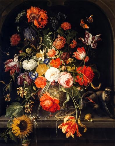 ARToPHIIU Wandkunst Dekorative Gemalde Kunst Poster Leinwanddruck Malerei Blumen von Jan Van Huysum Leinwand Druck für Heimtextilien 60x90cm ARToPHIIU Wandkunst Dekorative Gemalde Kunst Poster Leinwanddruck Malerei Blumen von Jan Van Huysum Leinwand Druck für Heimtextilien 60x90cm von ARToPHIIU