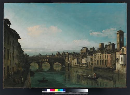 ARToPHIIU Wandkunst Dekorative Gemalde Kunst Poster Leinwanddruck Malerei Der arno in florenz mit der ponte Vecchio von bernardo Bellotto Leinwand Druck für Heimtextilien 60x90cm von ARToPHIIU