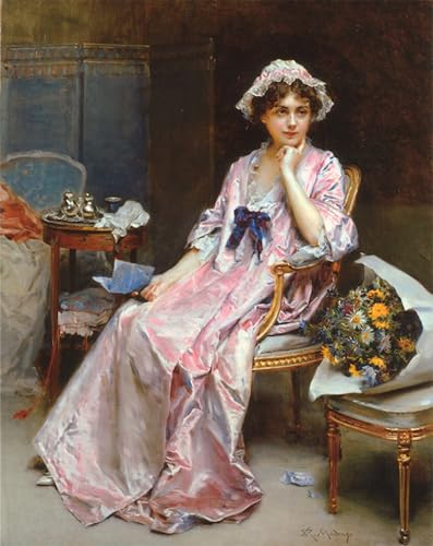 ARToPHIIU Wandkunst Dekorative Gemalde Kunst Poster Leinwanddruck Malerei Die widerwillige Herrin von raimundo de madrazo Y Garreta Leinwand Druck für Heimtextilien 60x90cm von ARToPHIIU
