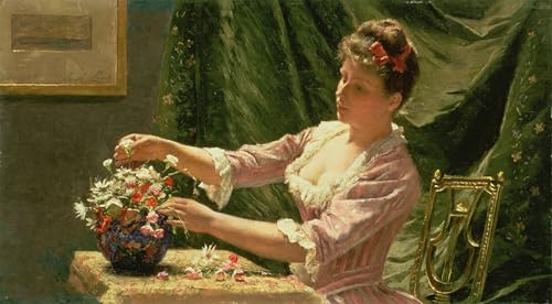 ARToPHIIU Wandkunst Dekorative Gemalde Kunst Poster Leinwanddruck Malerei Junge Frau arrangiert Blumen von Emile Claus Leinwand Druck für Heimtextilien 60x90cm ARToPHIIU Wandkunst Dekorative Gemalde Kunst Poster Leinwanddruck Malerei Junge Frau arrangiert Blumen von Emile Claus Leinwand Druck für Heimtextilien 60x90cm von ARToPHIIU