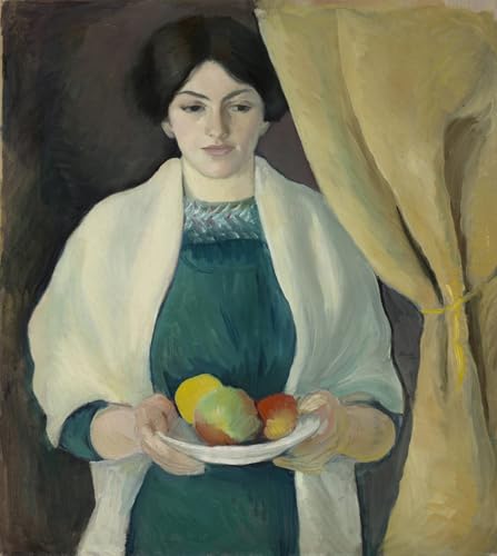 ARToPHIIU Wandkunst Dekorative Gemalde Kunst Poster Leinwanddruck Malerei Porträt Mit Früchten Von August Macke Leinwand Druck für Heimtextilien 60x90cm von ARToPHIIU