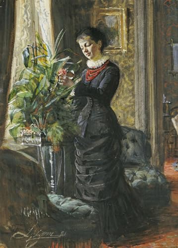ARToPHIIU Wandkunst Dekorative Gemalde Kunst Poster Leinwanddruck Malerei Porträt von Frusamson Nee Hirsch, der Blumen an einem Fenster arrangiert, von Anders Leonard Zorn für Heimtextilien 60x90cm ARToPHIIU Wandkunst Dekorative Gemalde Kunst Poster Leinwanddruck Malerei Porträt von Frusamson Nee Hirsch, der Blumen an einem Fenster arrangiert, von Anders Leonard Zorn für Heimtextilien 60x90cm von ARToPHIIU