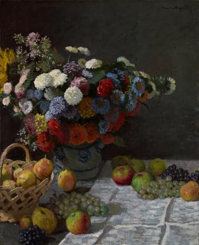 ARToPHIIU Wandkunst Dekorative Gemalde Kunst Poster Leinwanddruck Malerei Stillleben mit blumen und früchten von claude monet Leinwand Druck für Heimtextilien 60x90cm ARToPHIIU Wandkunst Dekorative Gemalde Kunst Poster Leinwanddruck Malerei Stillleben mit blumen und früchten von claude monet Leinwand Druck für Heimtextilien 60x90cm von ARToPHIIU