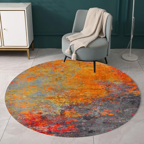 ARUGYTEI Teppich Rund, Multi Red ø 200 cm, Waschbar Kurzflor Teppiche Modern Designer Flur Schlafzimmer Küche Wohnzimmer, Modernes Design Schwarz Braun Rot Grau Orange Dekoration ARUGYTEI Teppich Rund, Multi Red ø 200 cm, Waschbar Kurzflor Teppiche Modern Designer Flur Schlafzimmer Küche Wohnzimmer, Modernes Design Schwarz Braun Rot Grau Orange Dekoration von ARUGYTEI