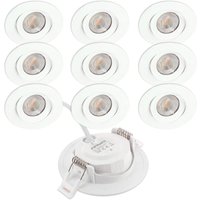 Arum Lighting - 10 LED-Einbauleuchten asturia Einstellbar 7W Äq. 75W Farbtemperatur: Warmweiß 3000K von ARUM LIGHTING