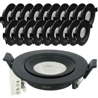 Arum Lighting - 20 schwarze LED-Einbaustrahler asturia, verstellbar, 7 w, Äq. 75W Farbtemperatur: 4000K neutralweiß Arum Lighting - 20 schwarze LED-Einbaustrahler asturia, verstellbar, 7 w, Äq. 75W Farbtemperatur: 4000K neutralweiß von ARUM LIGHTING
