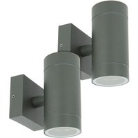2er-Set Wandleuchten venice Anthrazit außen zweistrahlig GU10 IP54 von ARUM LIGHTING