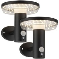 Arum Lighting - 2er-Set miramar Equi Solar-Wandleuchten. 60W Präsenzmelder 3 Modi von ARUM LIGHTING