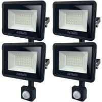 4er-Set LED-Fluter 30W Schwarzer Bewegungsmelder für den Außenbereich Température de Couleur: Blanc neutre 4000K von ARUM LIGHTING