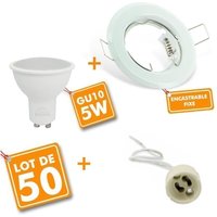 Arum Lighting - 50 Spot led encastrable complet blanc Fixe avec Ampoule GU10 5W Eq 50W Farbtemperatur: 4000K neutralweiß Arum Lighting - 50 Spot led encastrable complet blanc Fixe avec Ampoule GU10 5W Eq 50W Farbtemperatur: 4000K neutralweiß von ARUM LIGHTING