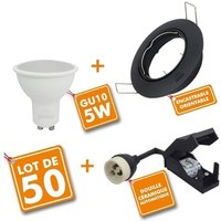 50er Set Einbaustrahler schwarz schwenkbar mit GU10 LED 5W eq 40W Farbtemperatur: 4000K neutralweiß 50er Set Einbaustrahler schwarz schwenkbar mit GU10 LED 5W eq 40W Farbtemperatur: 4000K neutralweiß von ARUM LIGHTING