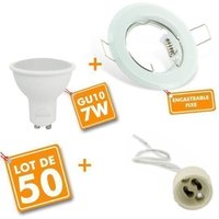 Arum Lighting - 50 Kompletter weißer LED-Einbaustrahler. Fest montiert mit GU10 7W Eq 60W Glühbirne Farbtemperatur: Warmweiß 2700K Arum Lighting - 50 Kompletter weißer LED-Einbaustrahler. Fest montiert mit GU10 7W Eq 60W Glühbirne Farbtemperatur: Warmweiß 2700K von ARUM LIGHTING