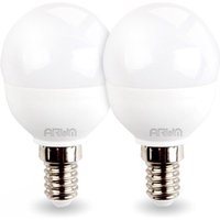 Los mit 2 LED-Lampen E14 P45 5,5 w Gl. 40 w. Température de Couleur: Blanc neutre 4000K von ARUM LIGHTING