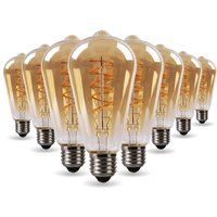 Set mit 8 Birnen led E27 ST64 Ambrée Vintage Deco Filament von ARUM LIGHTING