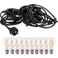 Guinguette-Stalaktit-Girlande 10 LED-Glühbirnen Filament E27 10 Meter miteinander verbindbar von ARUM LIGHTING