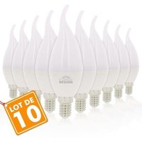 Arum Lighting - Los mit 10 LED-Lampen E14 Flame 6W Eq 40W Température de Couleur: Blanc neutre 4000K von ARUM LIGHTING