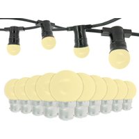 Arum Lighting - Professionelle Guinguette Girlande 10 B22 led Birnen 1W Warmweiß 10 Meter anschließbar von ARUM LIGHTING